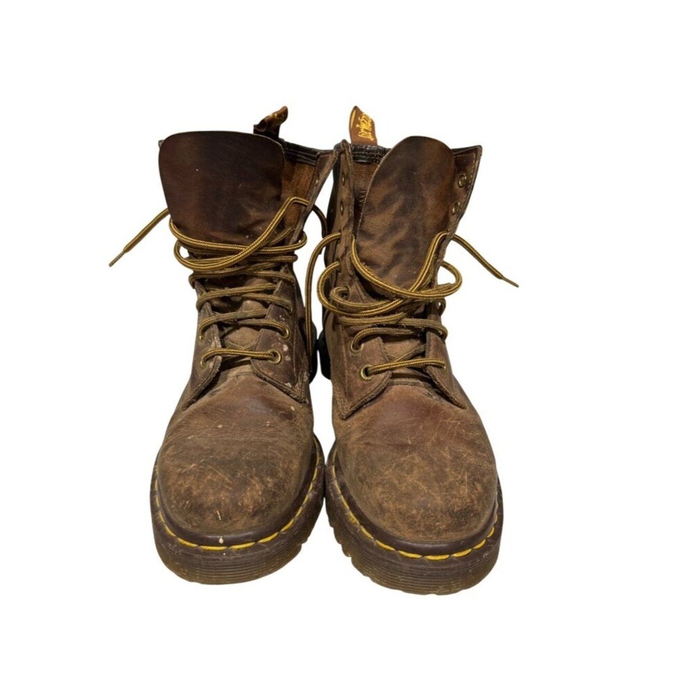 Dr. Martens Brown Leather AirWair 1460 Boots Size 5 Distressed Look Durable Sole